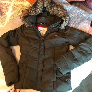 Hollister Black Puffer Coat